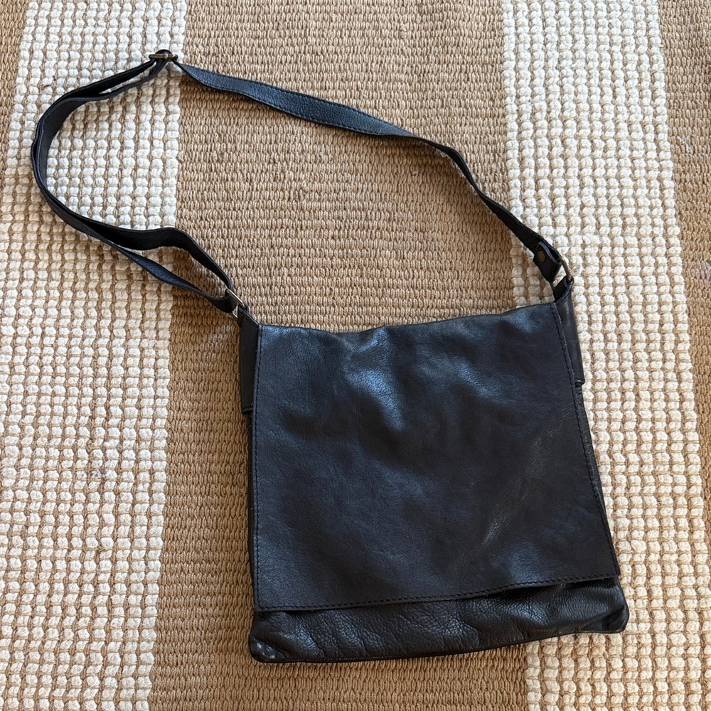 Classic Black Leather Crossbody Bag